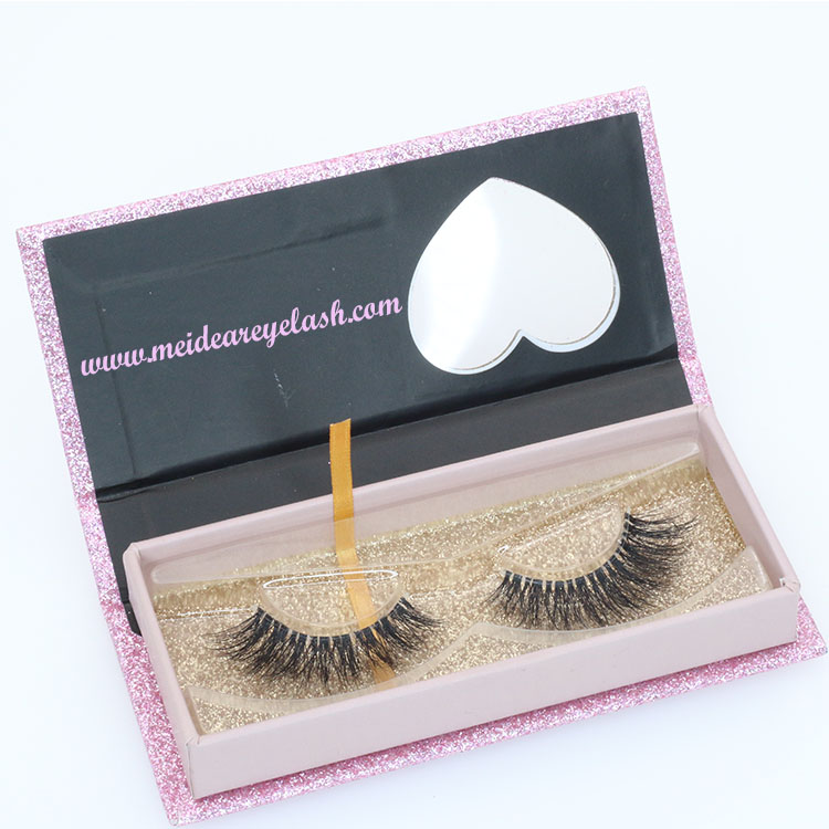 Eyelashes suppliers provide private label 3D faux mink lashes with custom packaging box
